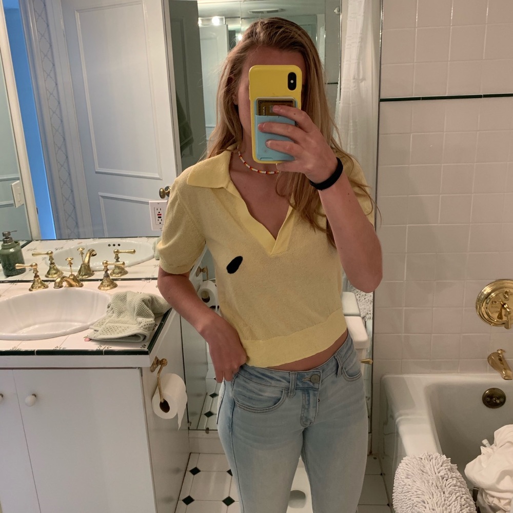 Aritzia sexy sheer yellow top - Picture 4 of 4